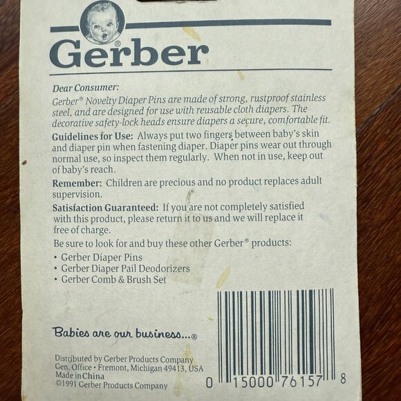 NEW Vintage Gerber Novelty Diaper Pins - Turtles - Picture 2 of 2